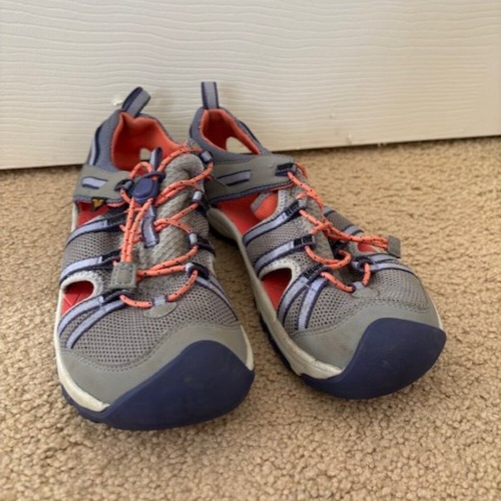 Kids Grey and Coral Outdoor Sports Sandals